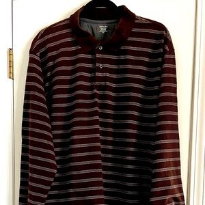2XL Men’s St. John’s Bay Brown Striped Cotton Sueded Jersey